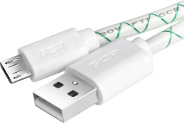 Greenconnect Кабель 2A 1.0m USB 2.0, AM/microB 5pin, бело-зеленый, белые коннекторы, 28/24 AWG, поддержка функции быстрой зарядки, GCR-UA9MCB3-BD-1.0m, морозостойкий.