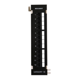 Rexant 04-0020 Панель коммутационная настенная, 12 портов, UTP, RJ-45, CAT 5e