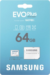 Флеш карта microSDXC 64GB Samsung MB-MC64SA EVO Plus + adapter