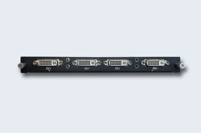 TNTV/TNT MMS-4O-DVI Карта интерфейсная, DVI+AUDIO, 4 внешних выходных порта: DVI-D+MINIJACK, интегрированный конвертер видеоразрешений/scaler;для коммутаторов серии MMS-xxxxIPB