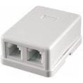 Gembird TA-102 Розетка телефонная RJ-11 6P4C внешняя 2 порта, белая