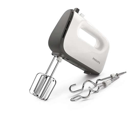 Миксер PHILIPS HR3740/00, ручной, белый и серый