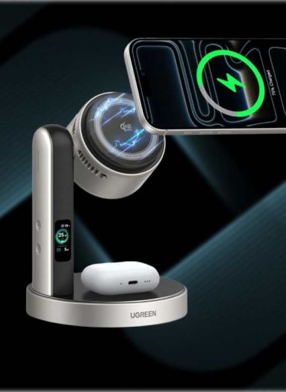 Ugreen представила беспроводную зарядную станцию с охлаждением для смартфона