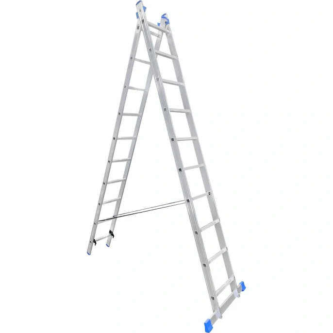 Алюминиевая двухсекционная лестница LadderBel 10 ступеней LS210
