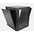 Шкаф телекоммуникационный настенный 19" 12U ЦМО ШРН-М-12.500-9005 стеклянная дверь, чёрный