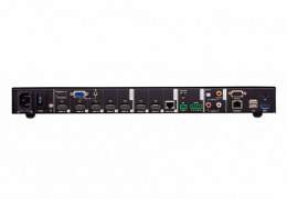 ATEN VP2730-AT-G Коммутатор презентационный, 7x входов видео: 5xHDMI+DP+HDDB15;3 входа аудио: стерео MINIJACK+сбалансированногостерео 5-контактн. клемма+микрофон 3-контактн. клемма, 3x выхода видео: 2xHDMI+HDBaseT;3 выход аудио: RCA+2xRCA+TOSLINK