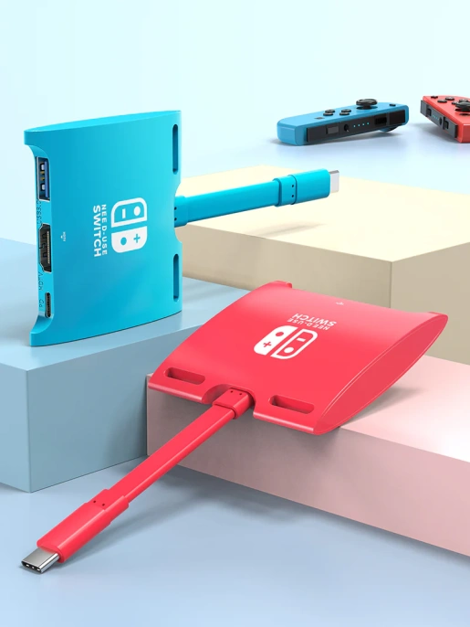 Док-станция Switch CABLETIME CB40U CT-SHUB31-PBU для Nintendo Switch OLED 3 в 1 USB C HUB Blue