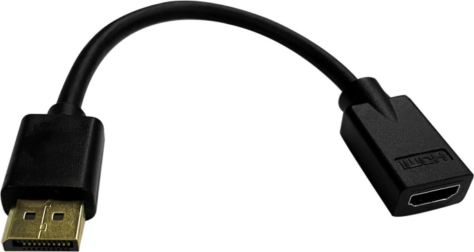 Переходник Buro DisplayPort m - HDMI f , ver 1.4, ver 2.0, черный [bu-hdmi f -dp m ]
