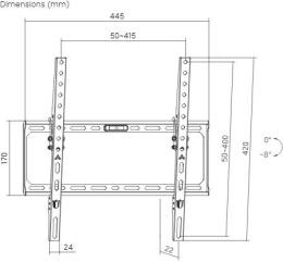 Кронштейн для телевизора ULTRAMOUNTS UM848, 32-75", настенный, наклон,  черный