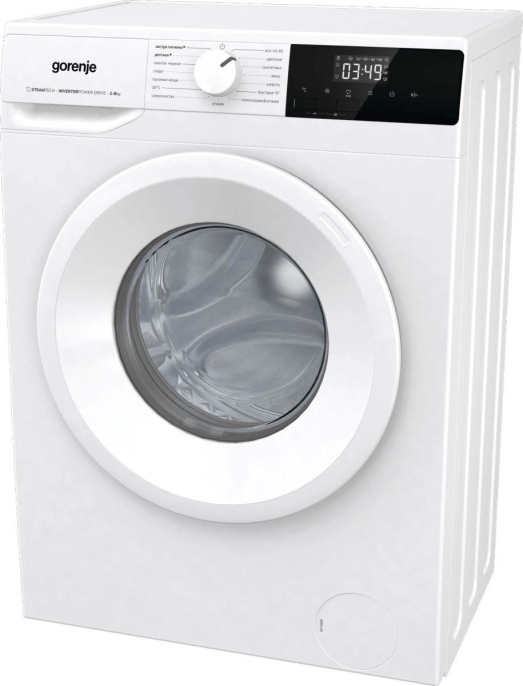 Стиральная машина Gorenje WNHPI84AS/R, с фронтальной загрузкой, 8кг, 1400об/мин, с паром, инверторная