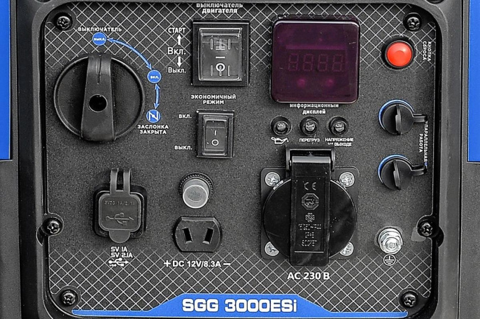 Бензиновый генератор ТСС SGG 3000ESi, 220/12 В, 3кВт, с АКБ [060058]
