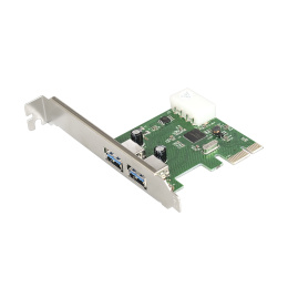 Контроллер ExeGate EXE-319 PCI-E x1 v2.0, 2*USB3.0 ext., разъем доп.питания, ASMedia Chipset ASM1042 EX283718RUS