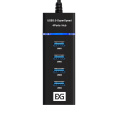 USB-Хаб (концентратор) 4-в-1 ExeGate DUB-331T (кабель-адаптер USB3.0 --> 3xUSB2.0, 1xUSB3.0, Plug&Play, черный) EX299788RUS