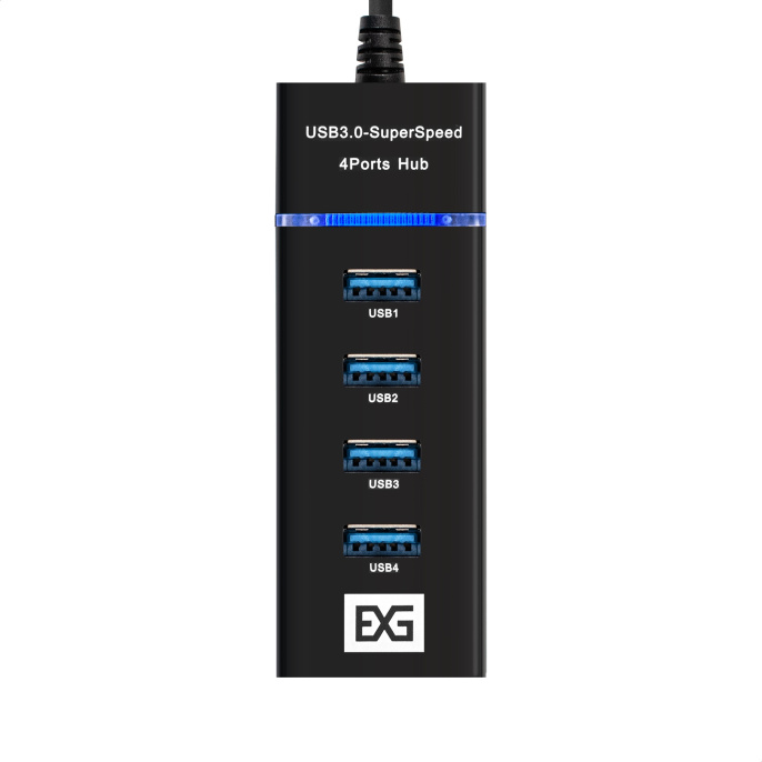 USB-Хаб (концентратор) 4-в-1 ExeGate DUB-331T (кабель-адаптер USB3.0 --> 3xUSB2.0, 1xUSB3.0, Plug&Play, черный) EX299788RUS