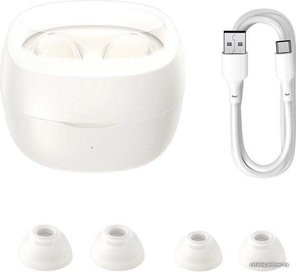 Наушники Baseus NGTW370202 Bowie WM02 True Wireless Earphones White Overseas Edition беспроводные, внутриканальные, Bluetooth 5.3, радиус действия: 10 м, границы частотного диапазона: 20-20000 Гц, емкость