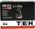 Дрель-шуруповерт TEH TDBL1020 (напряжение 20V, обороты: 0-500/2100 об/мин, крутящий момент 100Нм, быстрозажимной патрон 13 мм, в комплекте крюк для ремня, поставляется в коробке без АКБ и ЗУ)