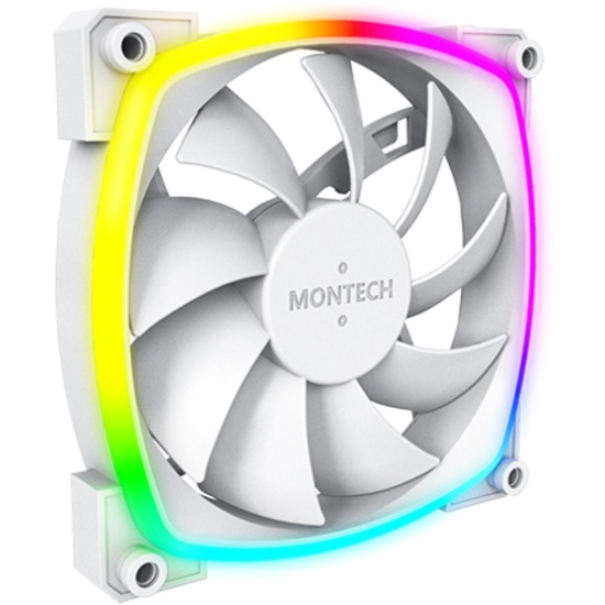 Вентилятор 120mm Montech AX120 PWM ARGB MNT-AX120-W / 4pin PWM + 5V ARGB / 120x120x25mm HDB / 800-1600rpm / White