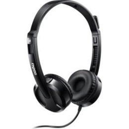 RAPOO Гарнитура проводная H120-BL, цвет - черный 18008