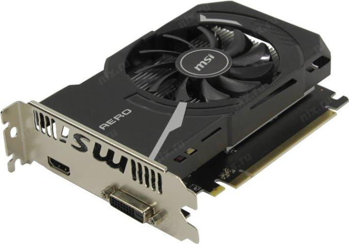 Видеокарта MSI NVIDIA GeForce GT 1030 GT 1030 AERO ITX 2GD4 OC 2ГБ DDR4, OC, Ret