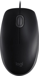 Мышь проводная Logitech M110 Silent, оптическая, USB, 1000dpi, черный и серый [910-005502]