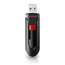 Флешка USB Sandisk Cruzer Glide 64ГБ, USB2.0, черный и красный [sdcz60-064g-b35]