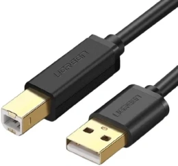 Кабель UGREEN US135-10351 USB 2.0 AM to USB 2.0 BM, Скорость до 480 Мбит/с, 3m, Black