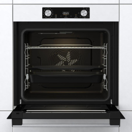 Духовой шкаф электрический Gorenje BOS6737E06WG,  77л,  дверца с 2 стеклами,  белый/нержавеющая сталь