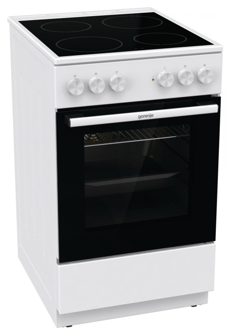 Электрическая плита Gorenje GEC5A41WG, стеклокерамика, белый/черный