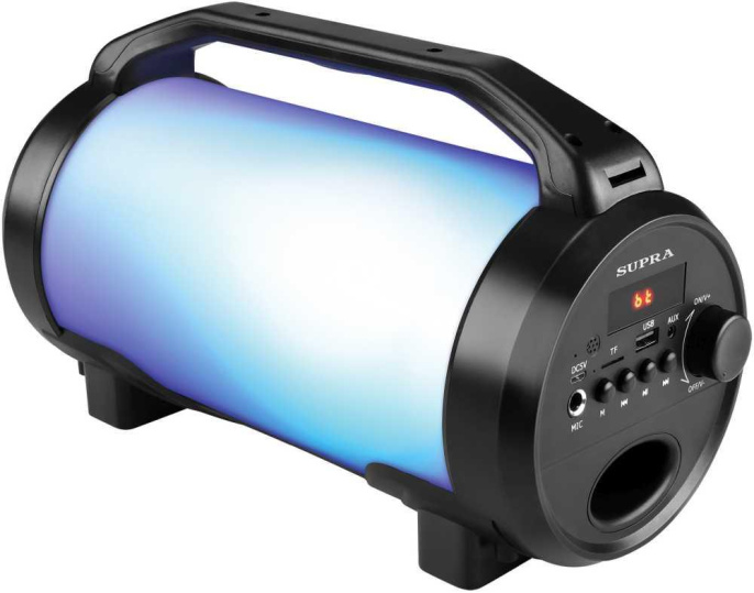 Аудиомагнитола Supra BTS-655 черный 15Вт MP3 FM dig USB BT microSD