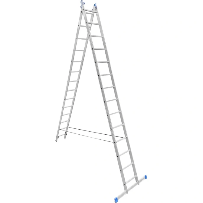 Алюминиевая двухсекционная лестница LadderBel 14 ступеней LS214