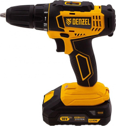 Дрель-шуруповерт Denzel CDL-18-02BM 1200Вт аккум. патрон:быстрозажимной кейс в комплекте 26116