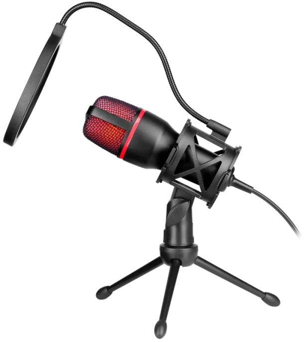 Игровой стрим микрофон Defender Forte GMC 300 USB, провод 1.5 м 64631