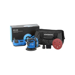 Машина шлифовальная орбитальная NORDBERG с регулировкой оборотов, аккумуляторная, 150 мм NE436K