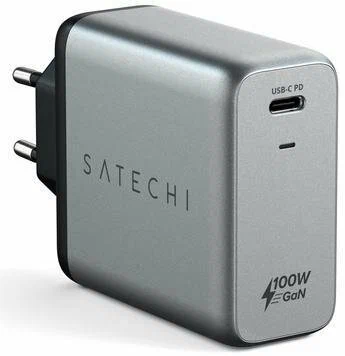 Сетевое зарядное устройство Satechi Compact Charger 100W с технологией GaN Power. Цвет: серый космос.
