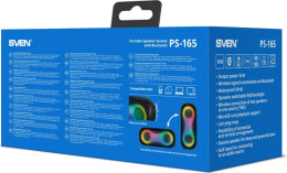 Колонка портативная SVEN PS-165 черный (16Вт, USB, Bluetooth, питание от USB/аккумулятора) (SV-022372)