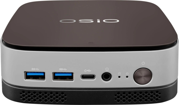 Мини ПК OSIO BaseLine B51i-017 Intel Core i5 1235U, DDR4 16ГБ, 512ГБ SSD, Intel Iris Xe, Windows 11 Pro, коричневый и серебристый