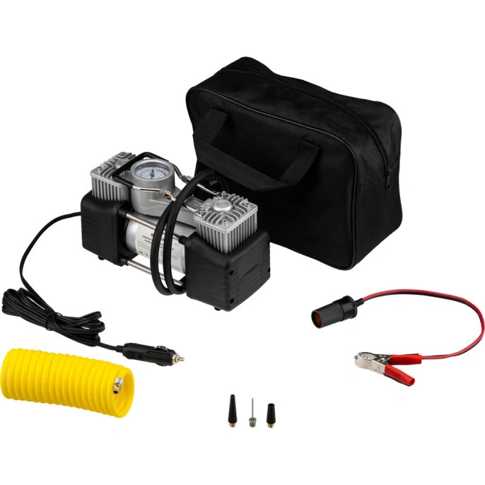 Автомобильный усиленный двухпоршневой компрессор REXANT 60 л/мин, 10 атм 80-0521