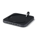 USB док станция с подставкой Satechi Mac Mini Stand & Hub для Mac Mini. Порты: 1x USB-C, 3 x USB, 3,5mm AUX, SD, microSD. Цвет: серый космос. (ST-ABHFM)