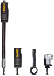 Насадка для дрели DeWalt DT20502-QZ угловая, ударная, с гибкостью 180° для сверления и заворачивания крепежа в ограниченных местах и труднодоступных пространствах, с фирменной запатентованной антивибрационной конструкцией, хвостовик HEX 1/4'', комплектац