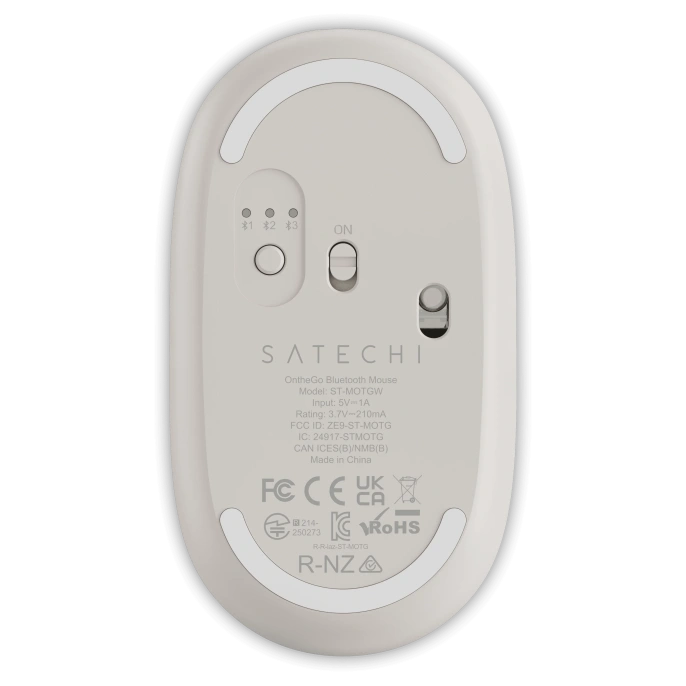Мышка компьютерная Satechi OntheGo Bluetooth Mouse with USB-C Rechargeable Battery. Цвет: песочный (ST-MOTGW)
