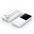 Power Bank Vention 10000mAh Micro-USB/C/A/A со встроенными кабелями 22.5W Белый с LED Дисплеем, шт. FHOW0