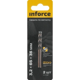 Сверло по металлу HSS-G (2 шт; 3.2х65х36 мм) Inforce 11-01-667