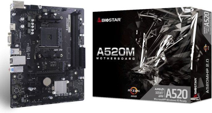 Материнская плата Biostar A520MHP 2.0, Socket AM4, AMD A520, mATX, Ret