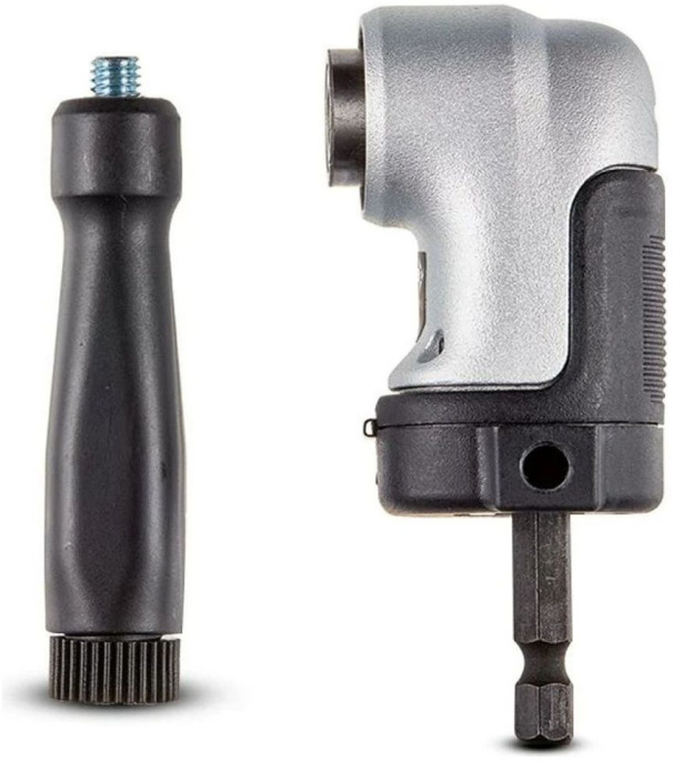 Насадка для дрели DeWalt DT20503-QZ угловая, ударная, для сверления и заворачивания крепежа в ограниченных местах и труднодоступных пространствах, металлическая коробка передач для надежности, длина 65мм, 1/4” шестигранный хвостовик под ударный винтоверт