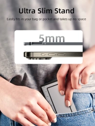 Складной алюминиевый держатель CABLETIME CS31G (CT-PH03-AG) для телефона