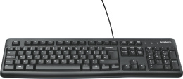 Клавиатура Logitech K120 for Business |920-002522| черная, офисная, 104 клавиши, защита от воды, USB 1,5м, brown box, 021419