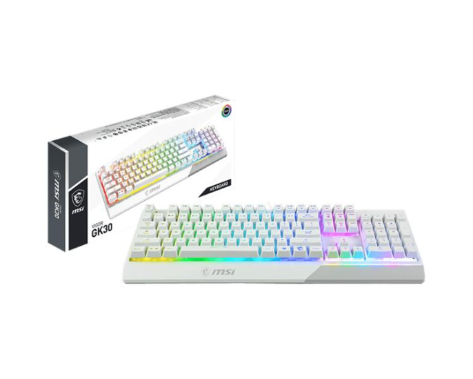 Клавиатура MSI Vigor GK30, проводная, USB, плунжерная, белый [s11-04ru304-cla]