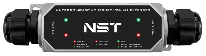 Уличный PoE удлинитель/ Уличный Ultra PoE удлинитель Gigabit Ethernet до 250м на 1 порт. Порты Ethernet: Вход - 1x10/100/1000Base-T RJ45; Выход - 1x10/100/1000Base-T RJ45. Порты PoE: Вход - 1xIEEE 802.3af/at/bt/Passive POE до 120W ; Выход - 1xIEEE 802.3a