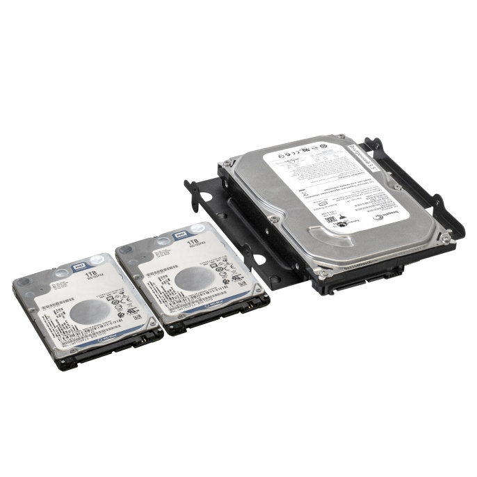 Салазки (переходник) ExeGate HD-MFT5M мультифункциональные для установки 4xHDD/SSD 2.5" или 2xHDD/SSD 2.5"+1xHDD 3.5" или 2xHDD/SSD 2.5"+внутренний устройство 3.5" в отсек 5.25" металлические EX292549RUS