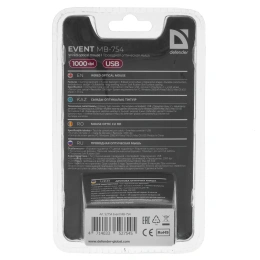 Мышь проводная DEFENDER Event (Явление) MB-754 черный (USB, 1000dpi, 3but) (52754)